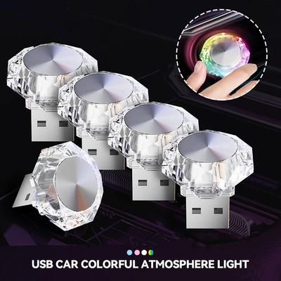 Portable Car USB Ambient Light Mini LED Decorative Atmosphere Lamps for Auto Interior Environment Light Computer Light Plug Play