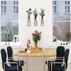 3 Pieces Set Metal Material Metal Flowers Wall Art 3D Boho Farmhouse Floral Decor Vase Design 3D Flower Vase Living Room