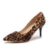 Fashion Women's Pumps Sexy Pointed Toes High Heels Luxury Banquet Wedding Shoes Fashion Suede Single Shoes for Women Leopard High Heels