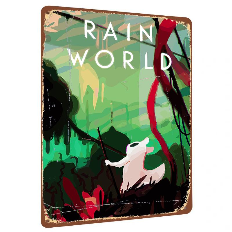 

Rain World Game Art Metal Tin Sign Modern Minimalist Wall Decor for Living Room Bedroom Study Kids Room 20x30cm（7.8x11.8inch）