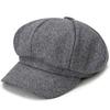 British Style Wide Brim Woolen Beret Hat Retro Artist Painter Newsboy Octagonal Cap Fashion Accessories
