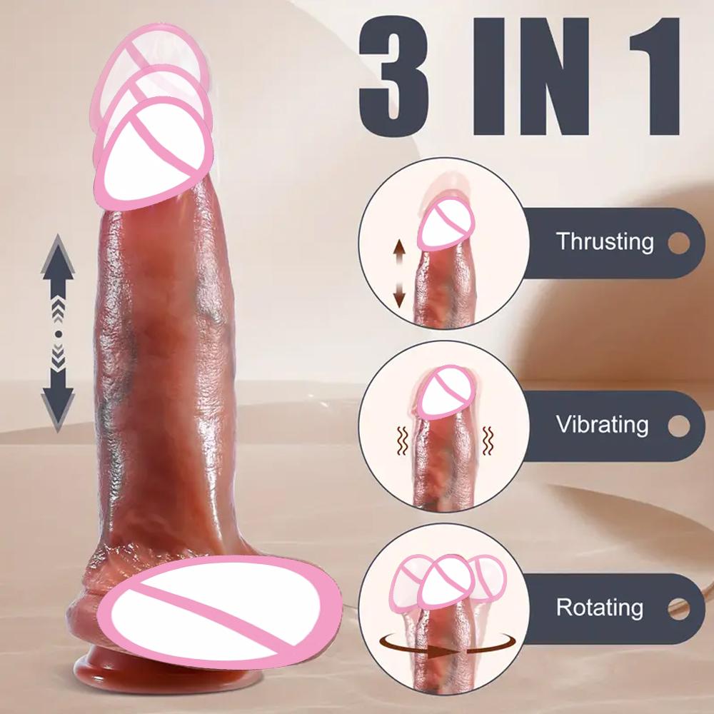 Thick Big Dildocc Penis Control Telescopic Vibrator Realistic G-spot Vagina Masturbation Erotic Cock Sex Toys Sex Machines Gay