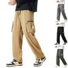 Men Lightweight Breathable Multi Pocket Sports Casual Cargo Pants Loose Fit Drawstring Waistband Utility Trousers for Outdoor Daily Wear
