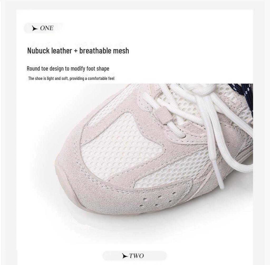 2024 Autumn Women's Dexun Leather Sneakers: Two-Color Laces, Forrest Gump Style, Casual Dad Shoes