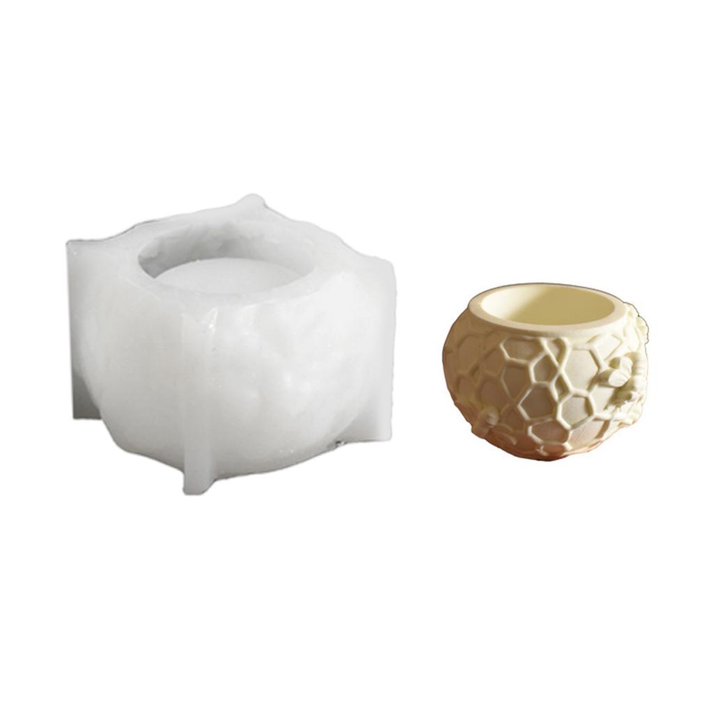 Multifuntional Silicone Mold Honeycomb Theme Storage Box Moulds Suitable for Making Resin or Plaster Candle Holders