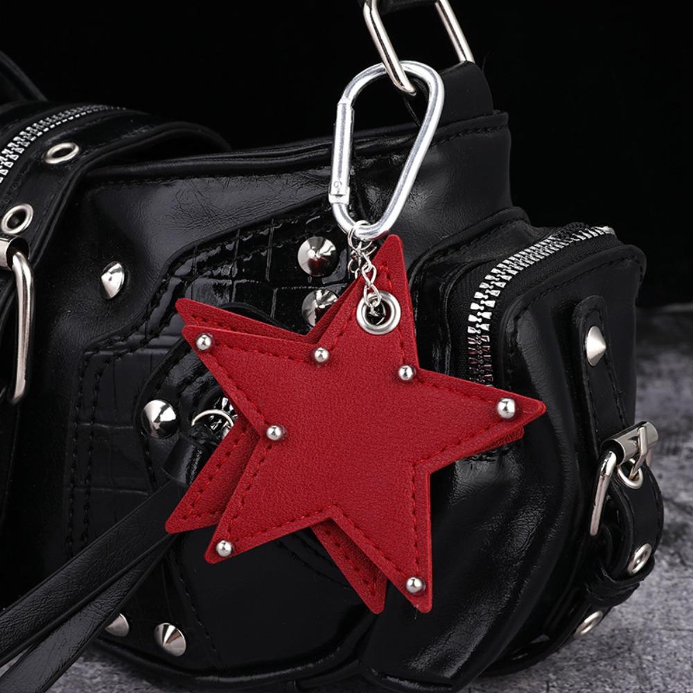 Handmade Drilling and Puncture Pentagram Bag Pendant Backpack Hangings Decor Gifts
