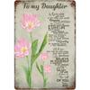 To My Daughter from Mom Metal Tin Sign Birthday Gifts for Home Wall Art Decor