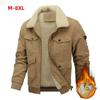 Jacket Men's Winter Style Men's Lapel Jacket Plus Velvet Thickened Casual Plus Size Warm Tooling Top