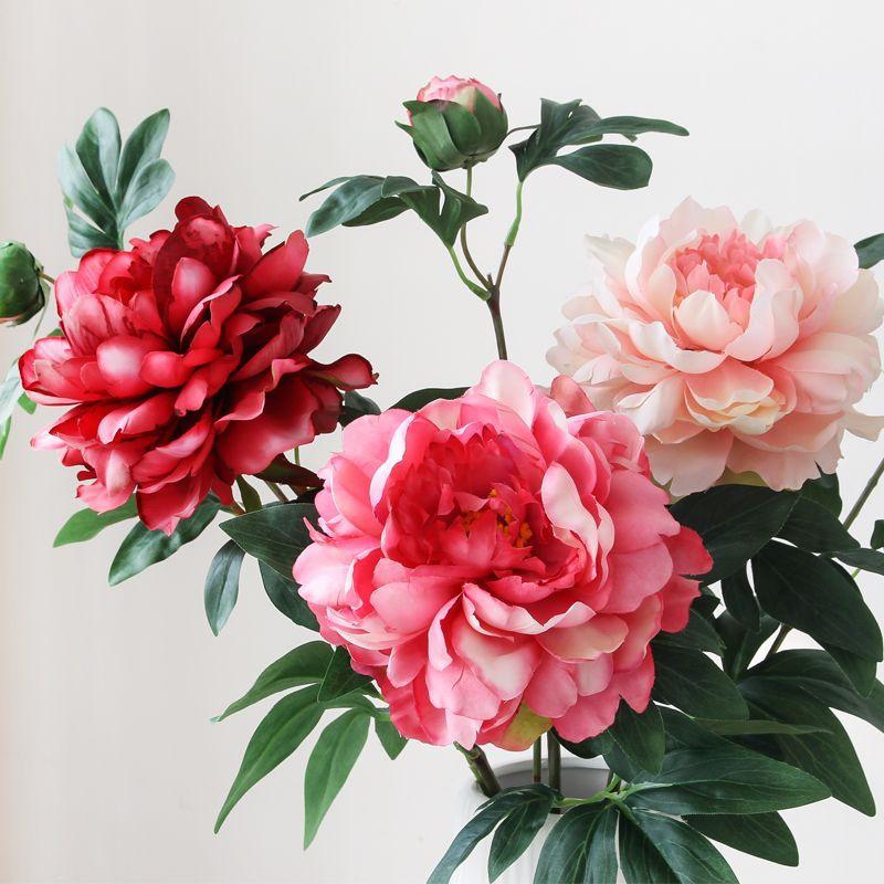Silk Peony Bouquet - Artificial Floral Arrangement for Home Decor & Photo Props