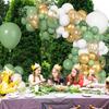Green Jungle Safari Theme Balloons Garland Sage Green White Gold Confetti Ballon Arch Kit Home Birthday Party Wedding Decoration