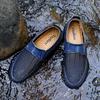Men's Breathable Mesh Sandals: Size 50, Comfortable Soft Sole, Slip-on Leather Dad Shoes