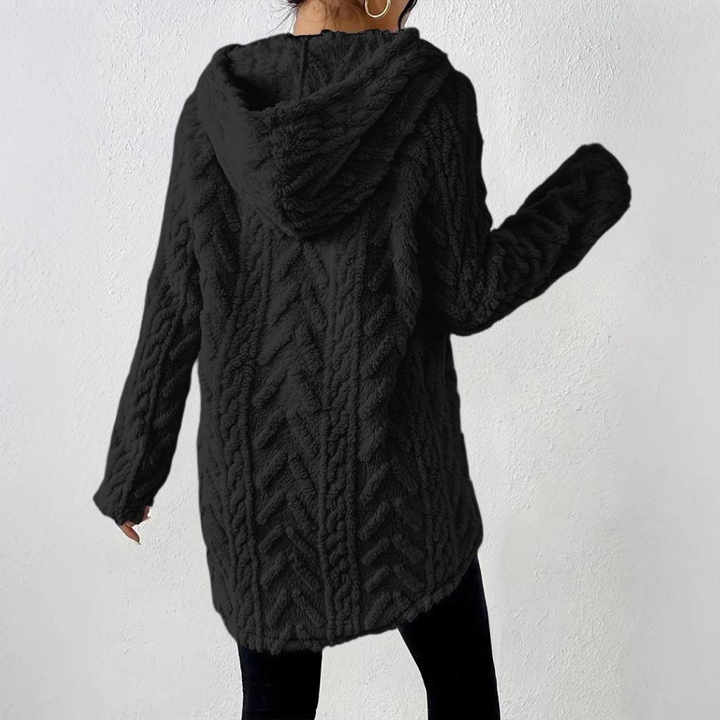 Women's Solid Color Hooded  Long Sleeved Sweatshirt  Slim Fit Drawstring  Sweatshirt