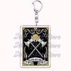 Popular Culture Halloween Tarot Card Keychains for Accessories Moon Luna Death Keyring Jewelry Fans Lovers Friends Reader Gifts