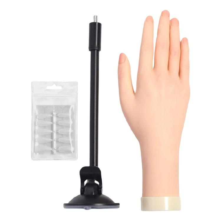 Artificial Nail Practice Hand With Interchangeable Finger Units And Weighted Base For Stability