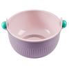 Round Fruit Drainer Basket Set Double Layer Washing Bowl Vegetable Washing Basin  Kitchen Tool