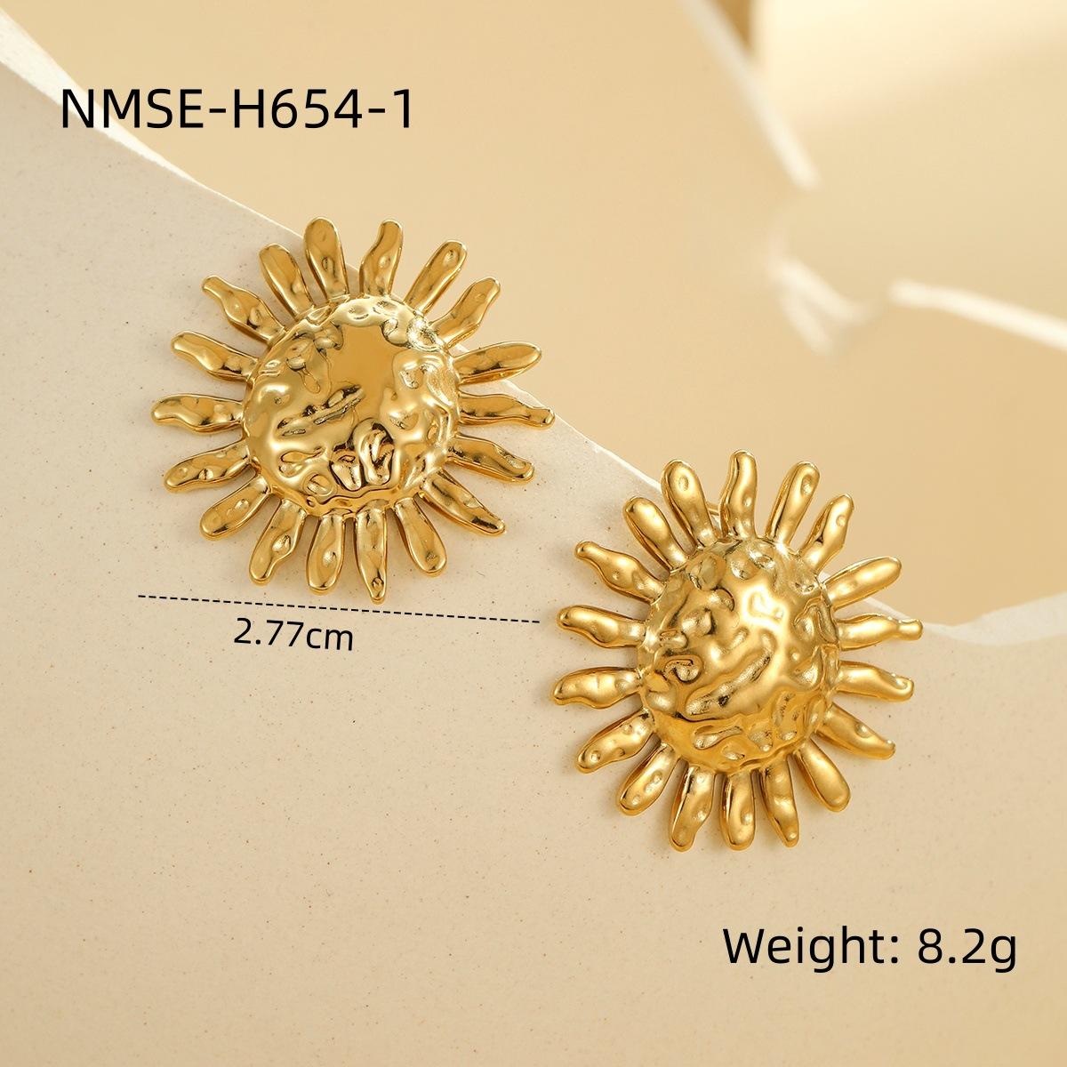 GEMCHIC Women s Titanium Steel Wrinkled Texture Fashion Retro Earrings