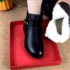 Autumn and Winter Short Boots, Non-slip Outer Wear, Medium Velvet Warm Cotton Boots, Thick-soled Comfortable Leather Cotton Shoes