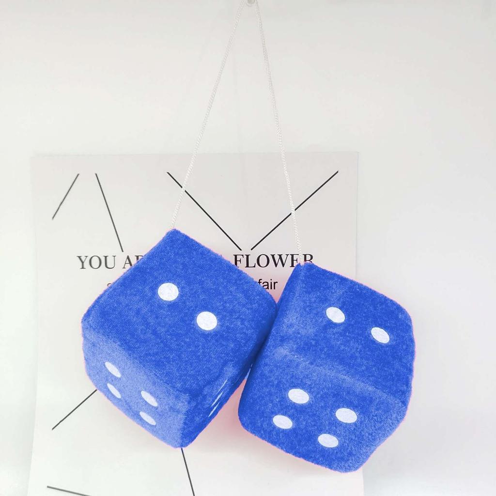 Car Dice Plush Hanging Decoration, Fuzzy Dice, Car Mirror Decoration, Car Decoration, Dice, Car