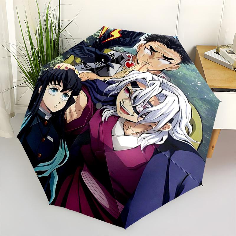 

1pc Jujutsu Kaisen Inspired Outdoor Umbrella - Automatic Opening/Closing, Portable 3-Fold Design with 8-Rib Iron Frame - Perfect Gift for Fans, Travel