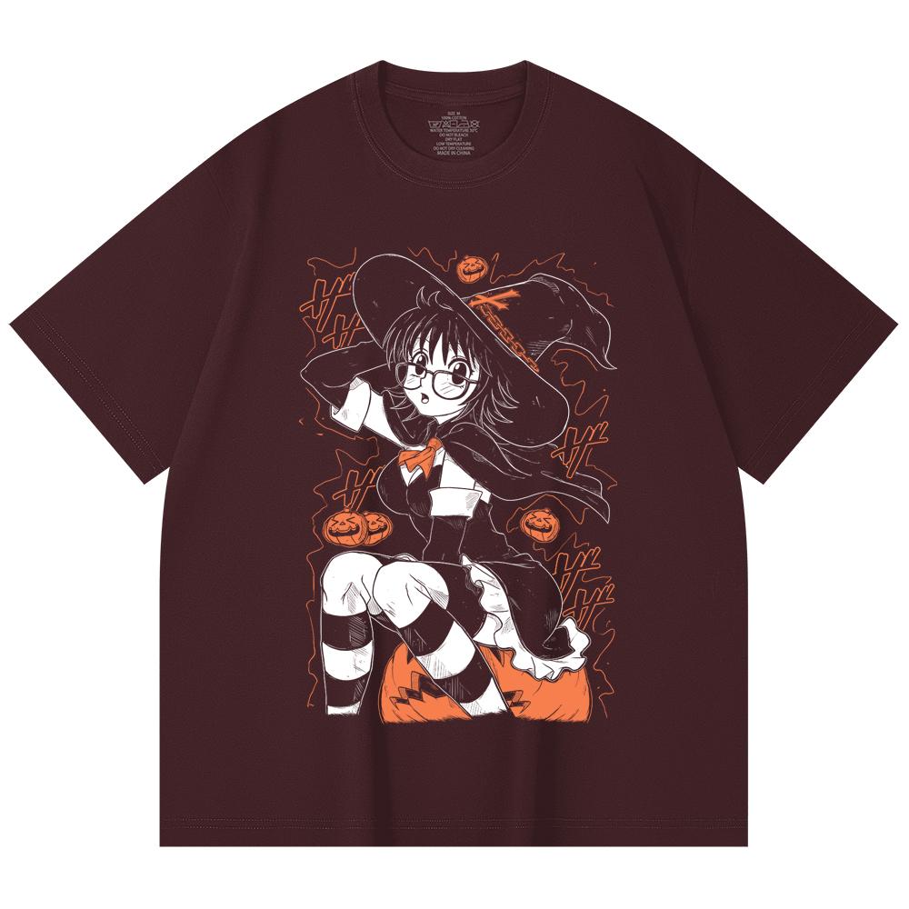 230 g/m² 100% Bawełna HXH V11 Shizuku Nadruk Halloweenowy Unisex Ciężka Bawełniana Koszulka