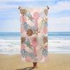 1Pc Quick-Dry Beach Towel, Colorful Shell Starfish Coral Print, Large Multifunctional Mat For Yoga, Travel, Camping, Swimming