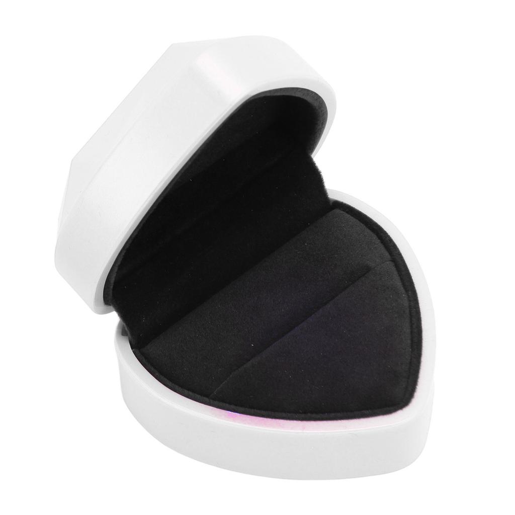 LED Heart Shaped Ring Box Light Luxury Elegant Innovative Engagement Ring Box for Proposal Wedding Birthday Valentine