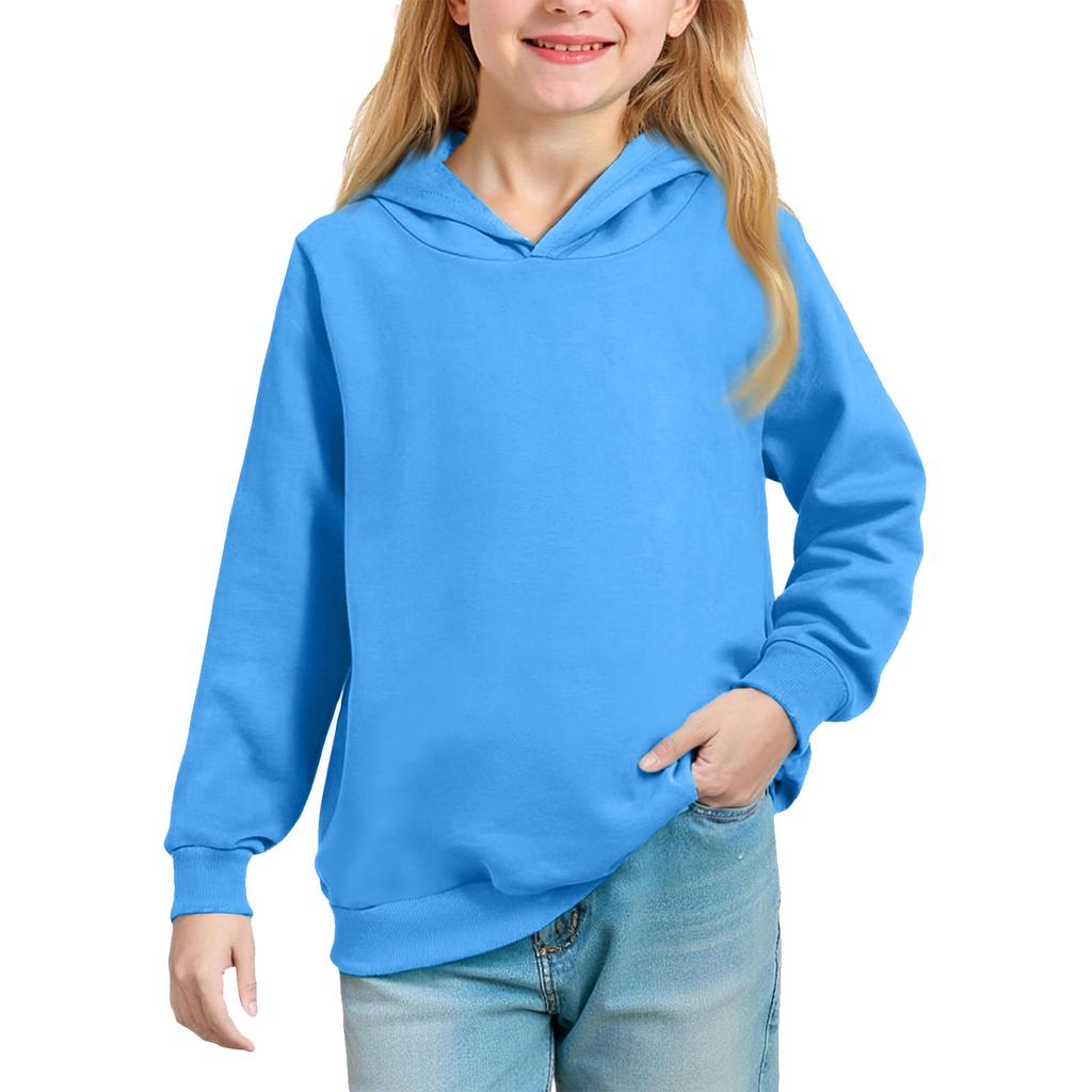 Big Kids' Solid Hoodie - Unisex Pullover Sweatshirt