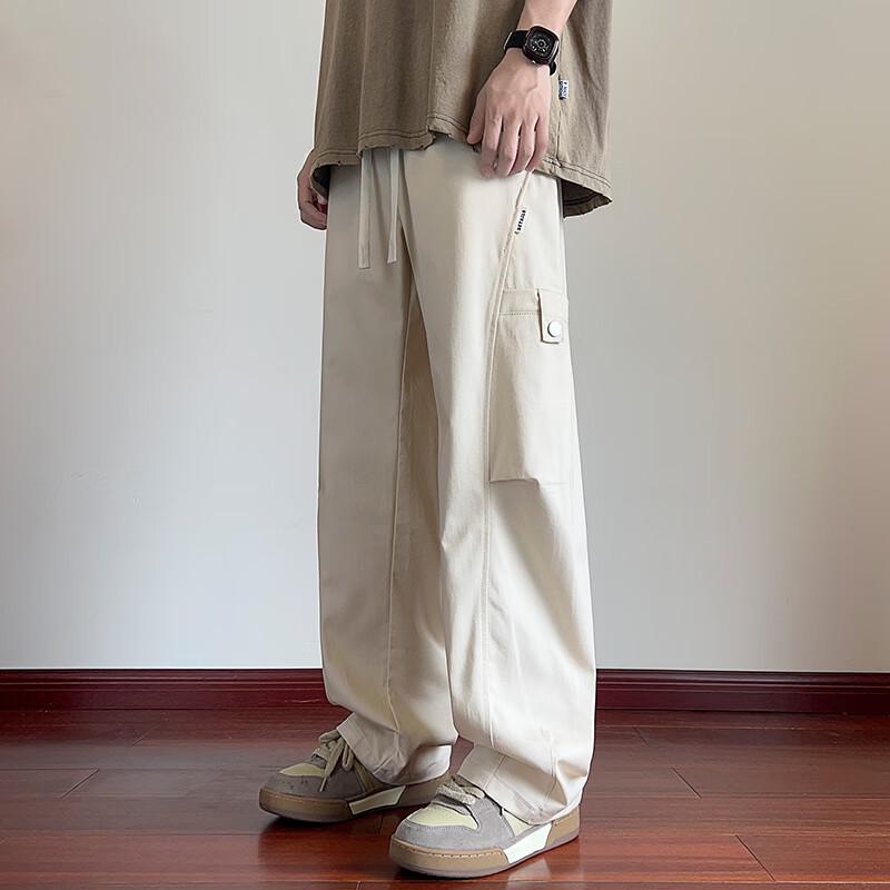 Wassup Sohot Men's Casual Wide-Leg Cargo Pants