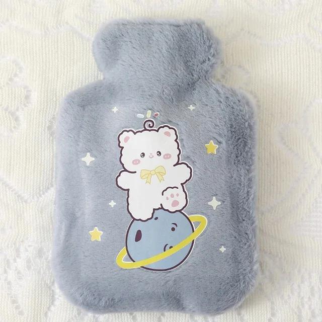 250ML Cute Hot Water Bottle Bag Girls Plush Shoulder Hand Warmer Heat Pack Cute Warm Water Bag Hand Warmer Hot Water Bottle Bag