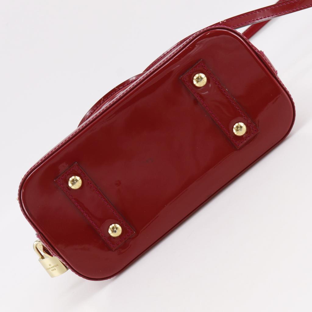 LOUIS VUITTON Alma BB Handbag M91606 2WAYShoulder Pomdamul Red Monogram Vernis Women Used
