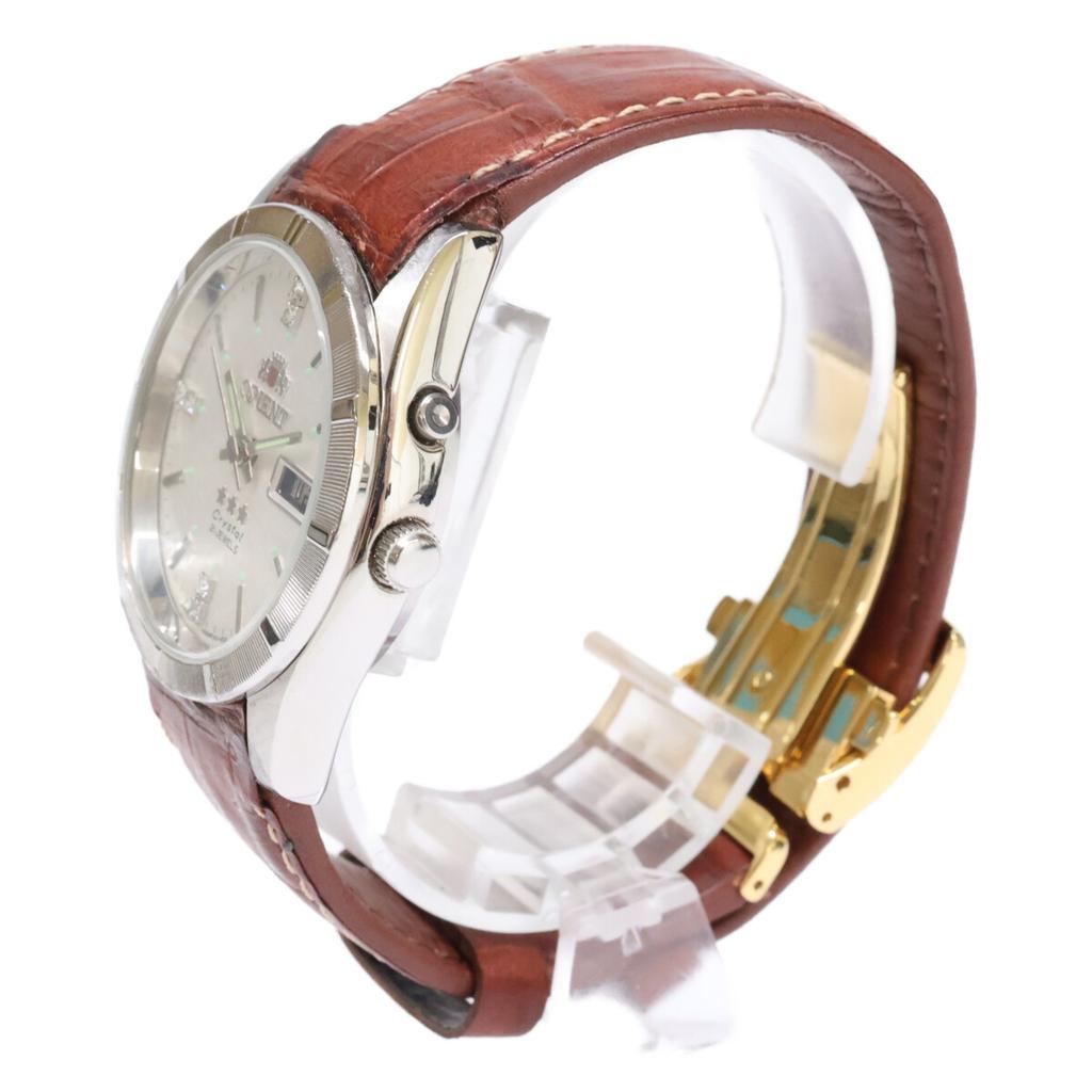 Orient 469PA2-170 Three Star Day Date Mechanical Automatic Watches Silver / BrownUsed