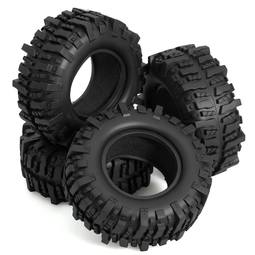 4pcs 1.9inch 95mm Rubber Tires For 1/10 Rock Track Redcat Scx10 Ii Axial 90046/90047 Rc4wd Yikong D90 Trx4 Trx6 Rc Car Tyre
