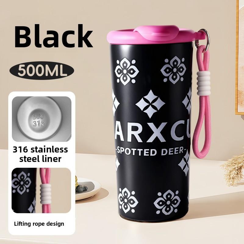 

Style Travel Mug With Double Drink Lid And Vacuum Insulation For Office Or Outdoor Use чёрный