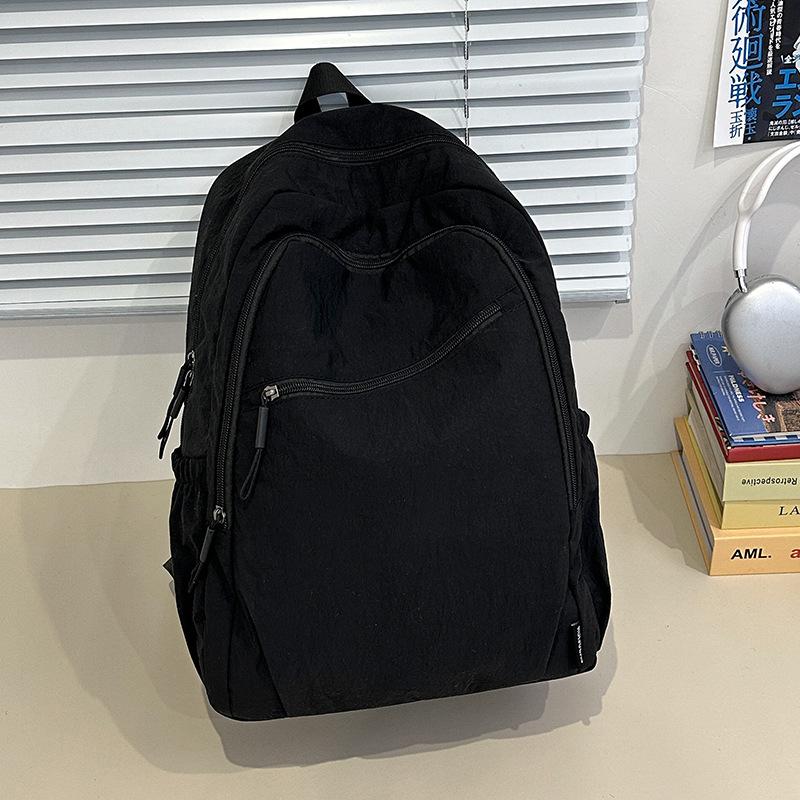 

School bag women s fashion new backpack lightweight anti-splashing backpack leisure travel large-capacity student school bag чёрный