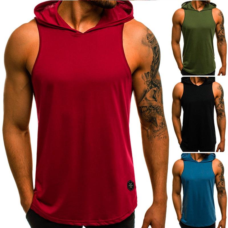 Men S Slim Breathable Sleeveless Hooded Sports Vest