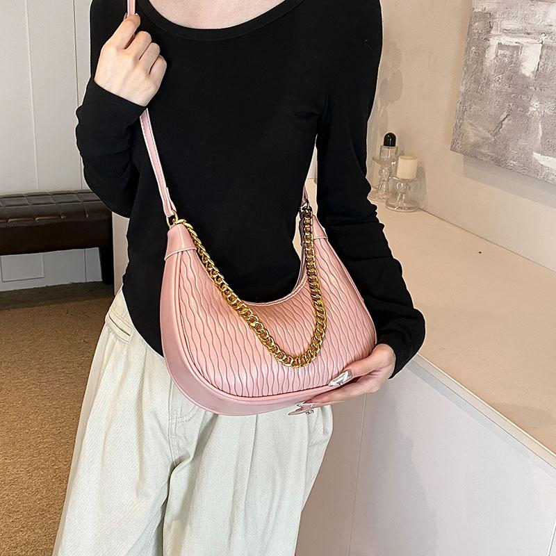 Fashionable and Versatile Dumpling Bag  New Single Shoulder Crossbody Women's Bag Crescent Bag Light Luxury Underarm Bag