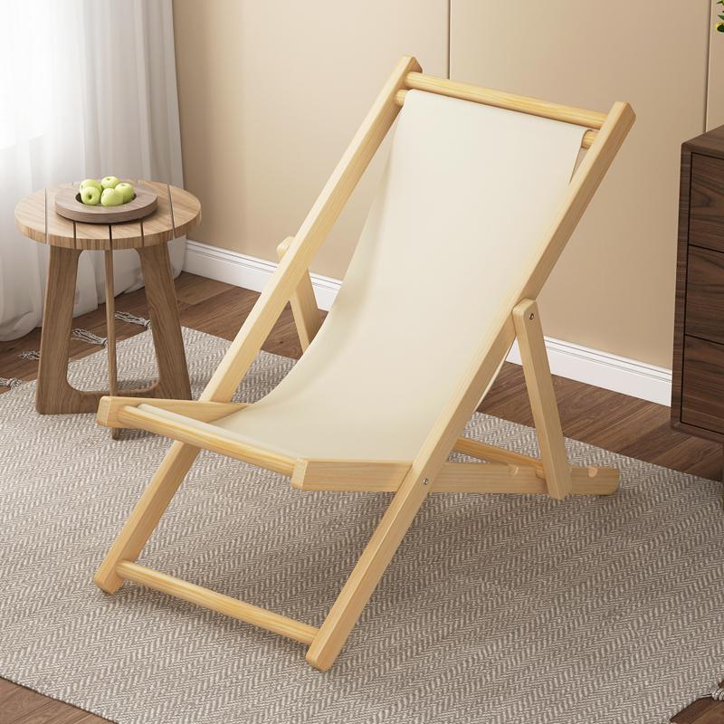 Tumbona de Playa Plegable y Mecedora para Exteriores de Madera Maciza con Lona Oxford
