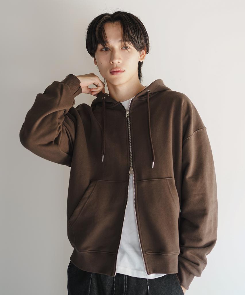 Jemut [2Pack] Day Cut Crop Oversized Zip-Up Hoodie Kjhd2650 (B Type)