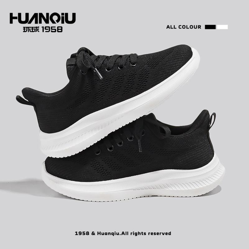 

Global mesh breathable fly-woven shoes summer 22 new thick-soled student casual walking shoes 40 чорний
