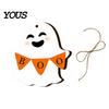 Wooden Halloween Signs Ghost Hanging Sign with Hemp Rope, Cute Wall Ornaments Pendants for Home Party Decorations And Pumpkin Decor