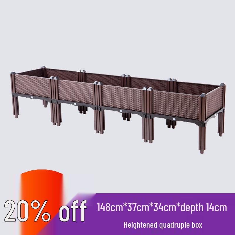 Thickened Plastic Vegetable & Flower Planter Box for Balcony, Indoor, Terrace, or Courtyard