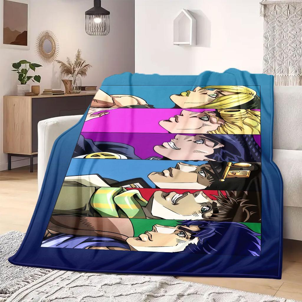JOJO anime Flannel Blanket Warm,Comfortable,Suitable for Bedrooms,Sofas,Beds,Chairs,Picnics,Travel