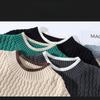 Pullover Sweaters for Men Autumn Crew Neck Solid Color Casual Knitted Sweater High Street Jumpers Hombre