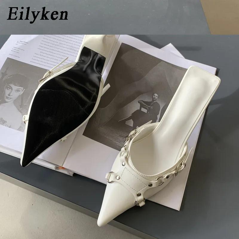 Fashion Eilyken Spring Women Slipper Fashion Thin High Heel Pointed Toe Sandal Outdoor Dress Mules Slides Shoes