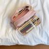 Desktop Storage Korean Pink Stationery Bag Large Capacity Solid Color Pencil Pouch  School