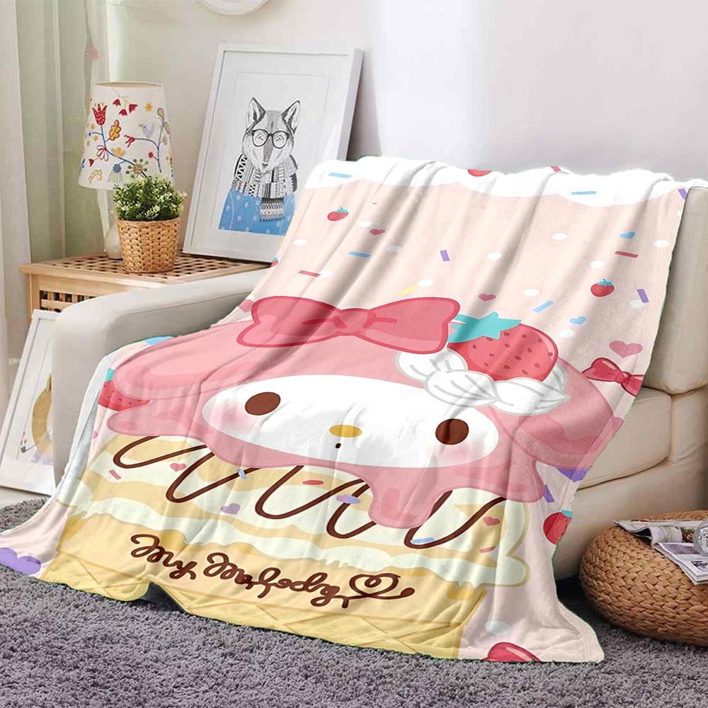 

1 шт. Плед My Melody с клубникой Легкий фланелевый плед для дивана, кровати, путешествий, кемпинга, гостиной, офиса, дивана, кресла 80cmx120cm