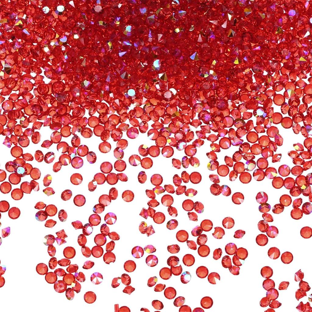 3600-Pack Acrylic Diamonds, 0.12 Inch/3mm Wedding Table Scatter Confetti Crystals for Vase Fillers/Art Craft, Acrylic Diamonds Gems [White AB]
