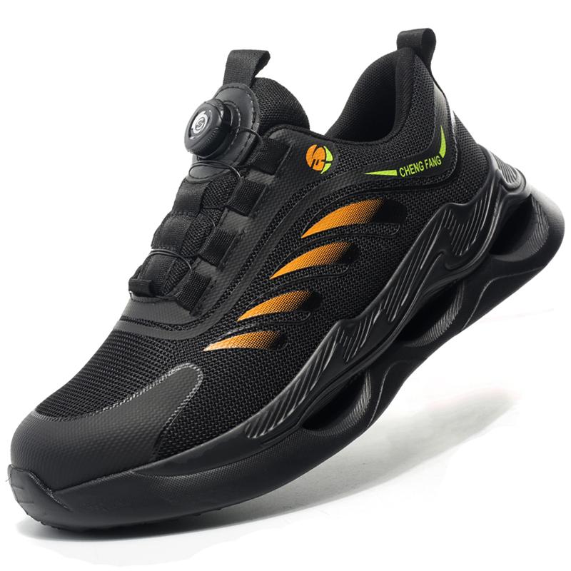 

Winter Boots Rotating Button Safety Shoes Men Work Boots Safety Steel Toe Shoes Men Puncture-Proof Security Protective Shoes New 36