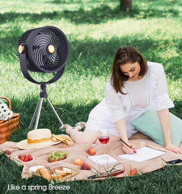 New Arrivals Large Battery Rechargeable Floor Standing Fan Multifunctional Air Circulation Portable Outdoor Electric USB Cooling