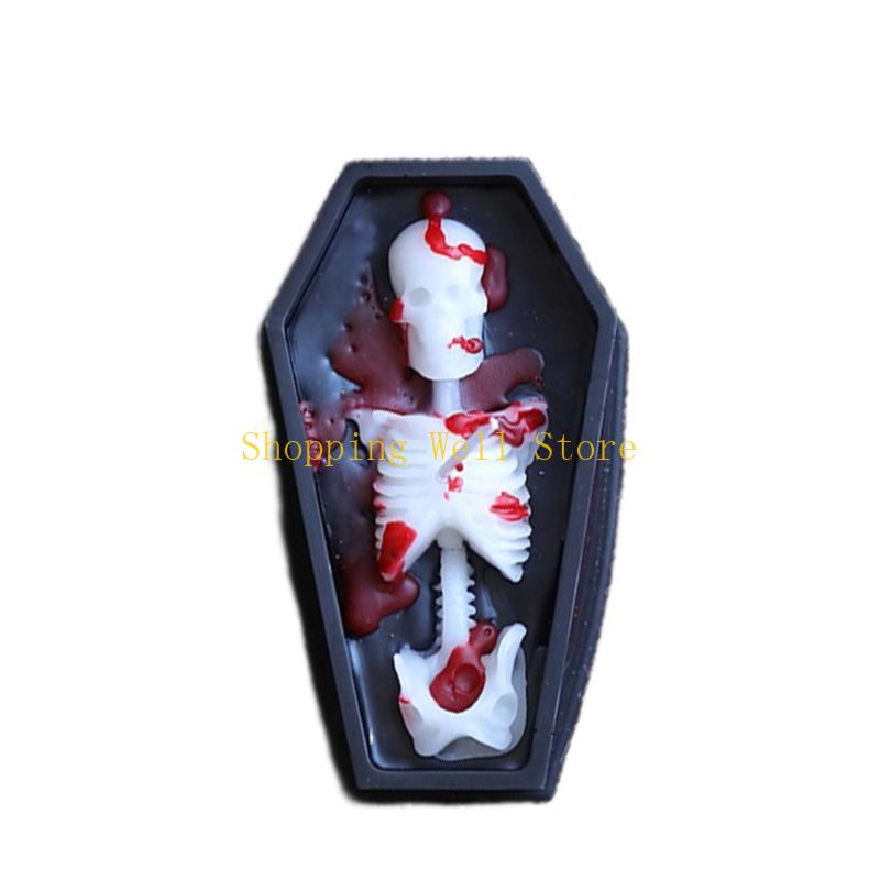 KX4B Scary Tombstone Coffin Decoration Multiuse Scented Plant Design